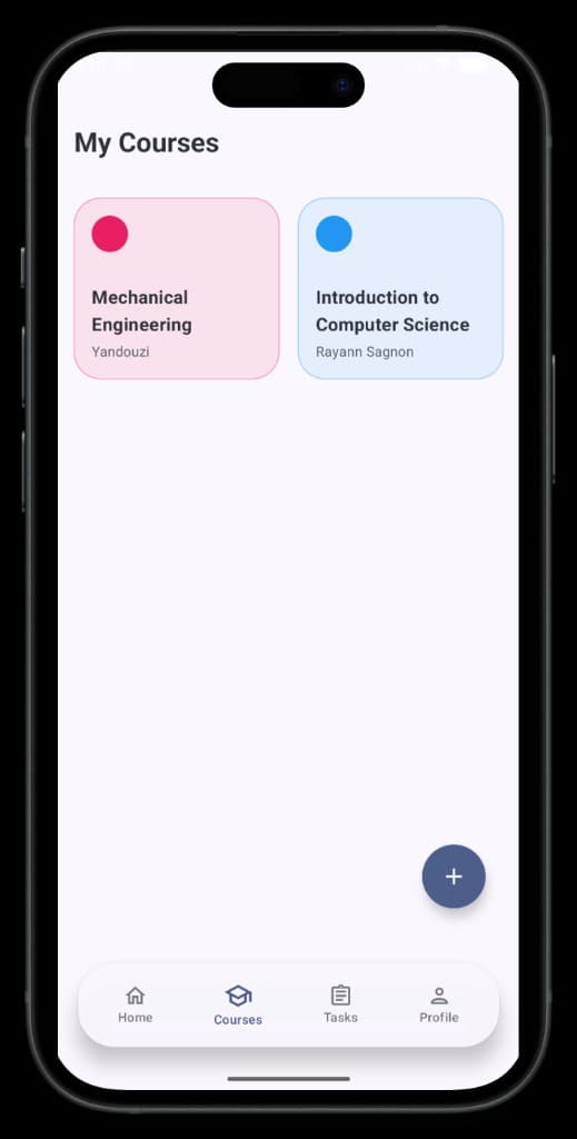StudentOS courses screen